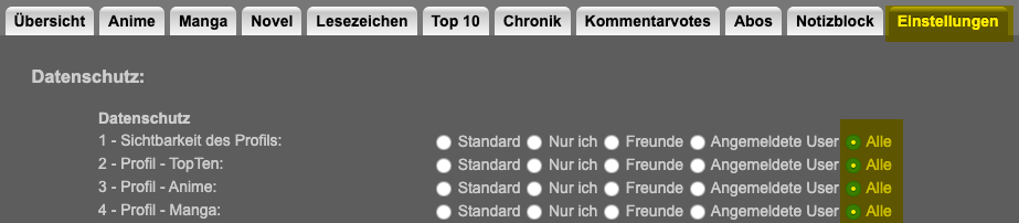 Proxer Settings